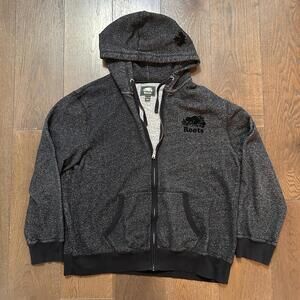 Roots Men's XXL Black Zip-Up Hoodie